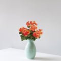 Begonia Artificial Floral Bush Spray 10 Orange