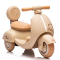 Beige 3 Wheel Scooter Ride On Scooter With Parent Remote Control Battery Powered Electric Car With Bluetooth Music