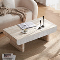 Beige Brown Coffee Table Center Table Side Table With Fluted Drawer Sofa Table End Table Decorative Table