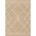 Beige Cream Diamond Lattice Handmade Wool Rug