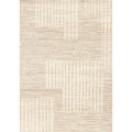 Beige Cream Geometric Stripes High Traffic Rug