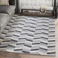 Beige Grey Chevron Geometric Modern Area Rug N A