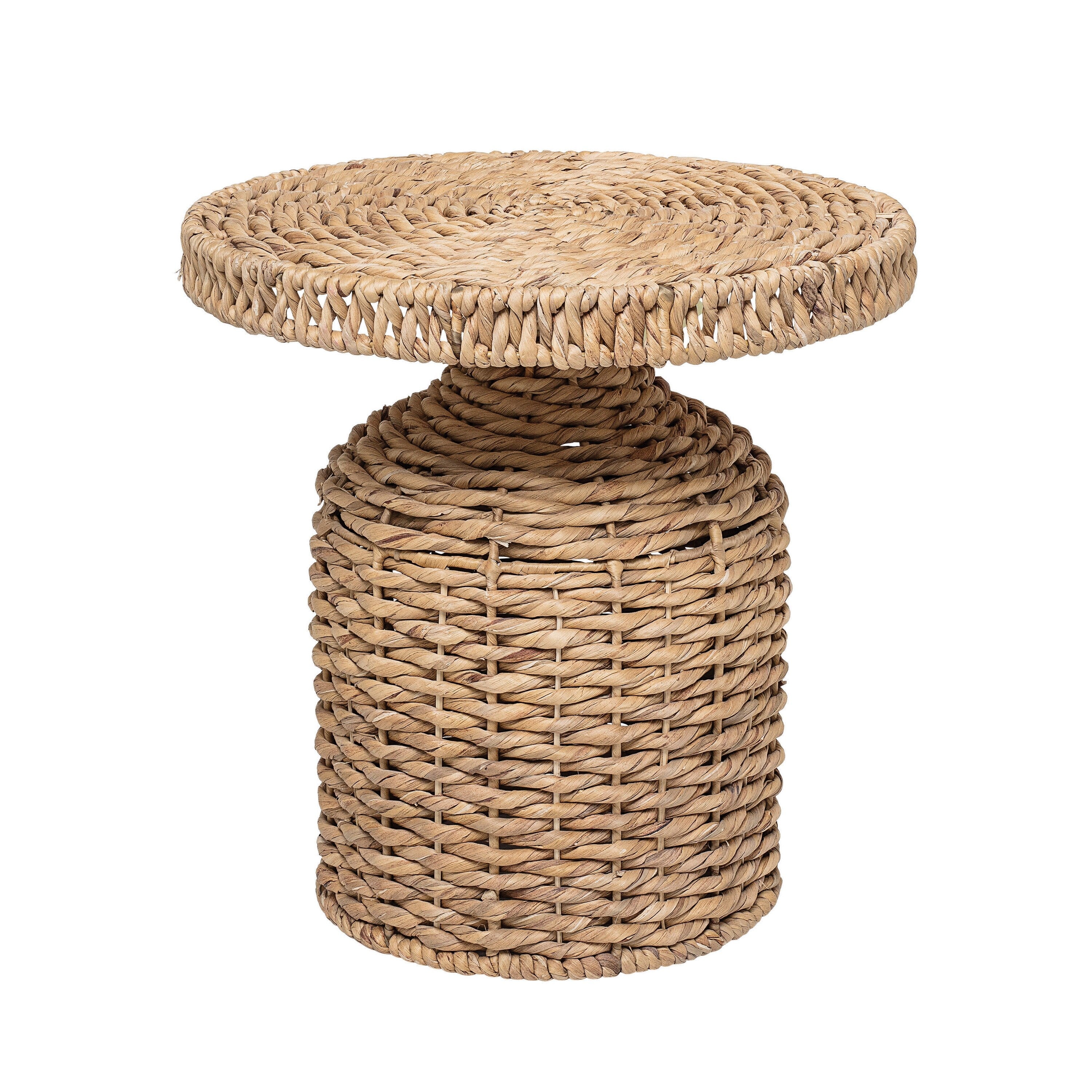 Beige Natural Water Hyacinth Side Table