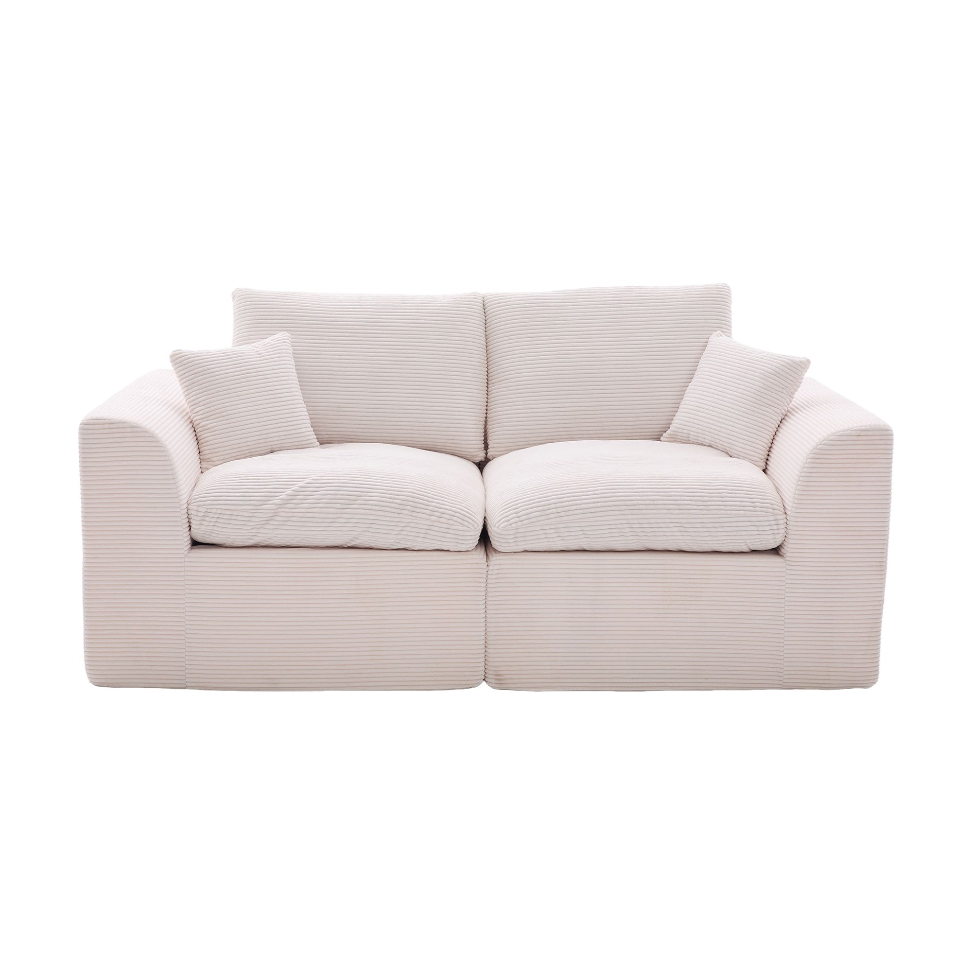 Beige Sectional Sofa Loveseat With Armrests Sofa Couch Sleeper Sofa Convertible Couch 2 Seat Sofa Couch