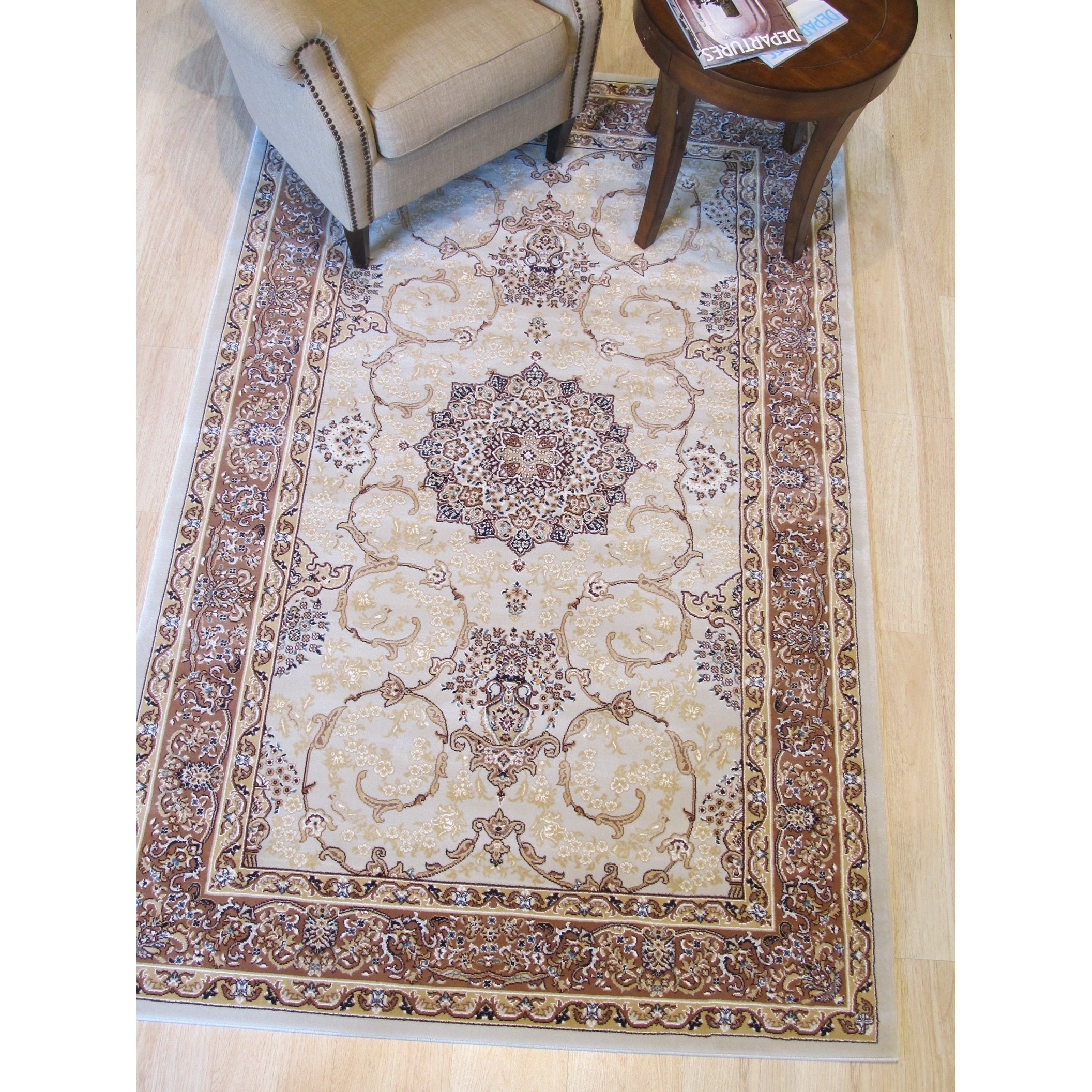 Beige Traditional Oriental Tabriz Rug 710 X 910
