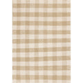 Beige White Plaid Handmade Wool Rug