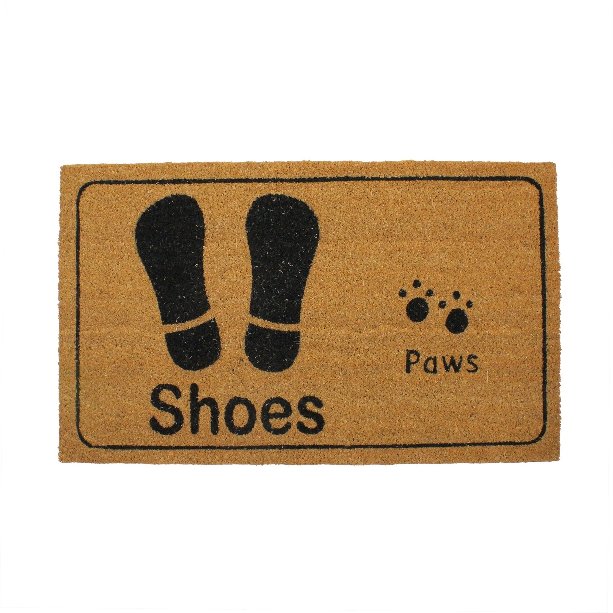 Beige And Black Shoes With Paws Door Mat 18 X 30
