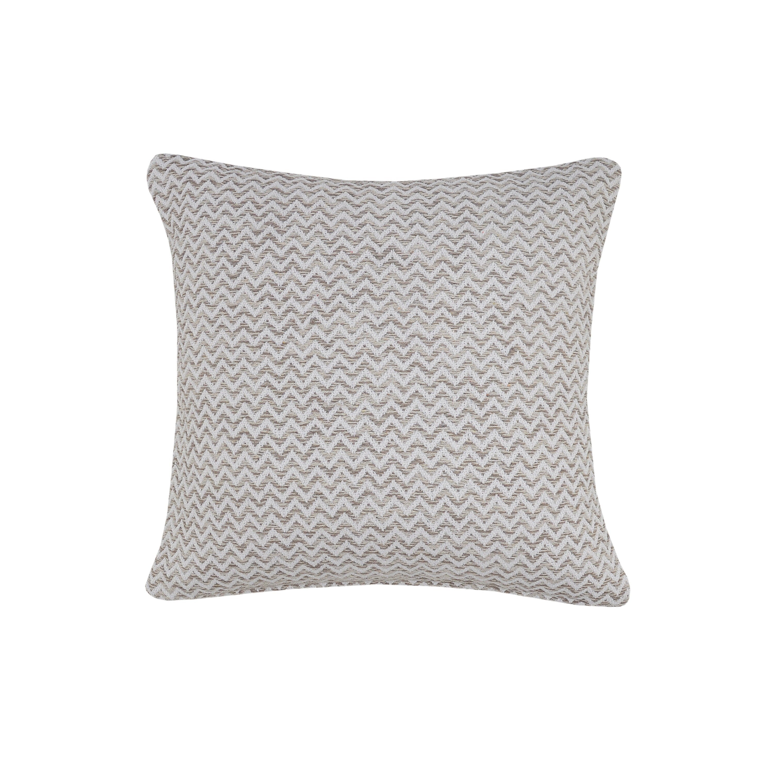 Beige And White Chevron Throw Pillow