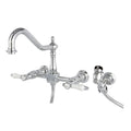 Bel Air Wall Mount Bridge Kitchen Faucet With Brass Sprayer In Polished Chrome