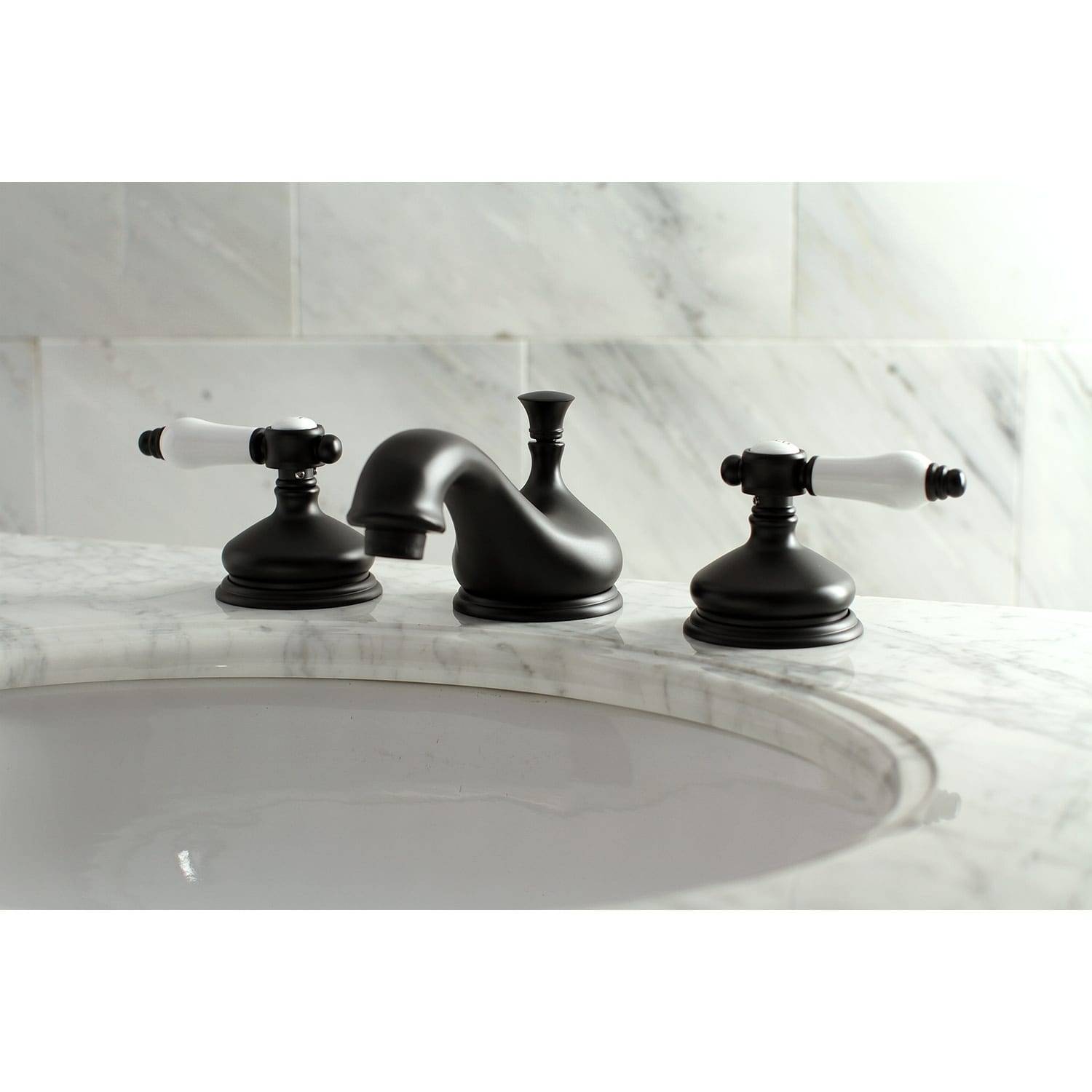 Bel Air Widespread Bathroom Faucet In Matte Black