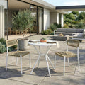 Belen Bates Beige White Outdoor Dining 2 Seats Set