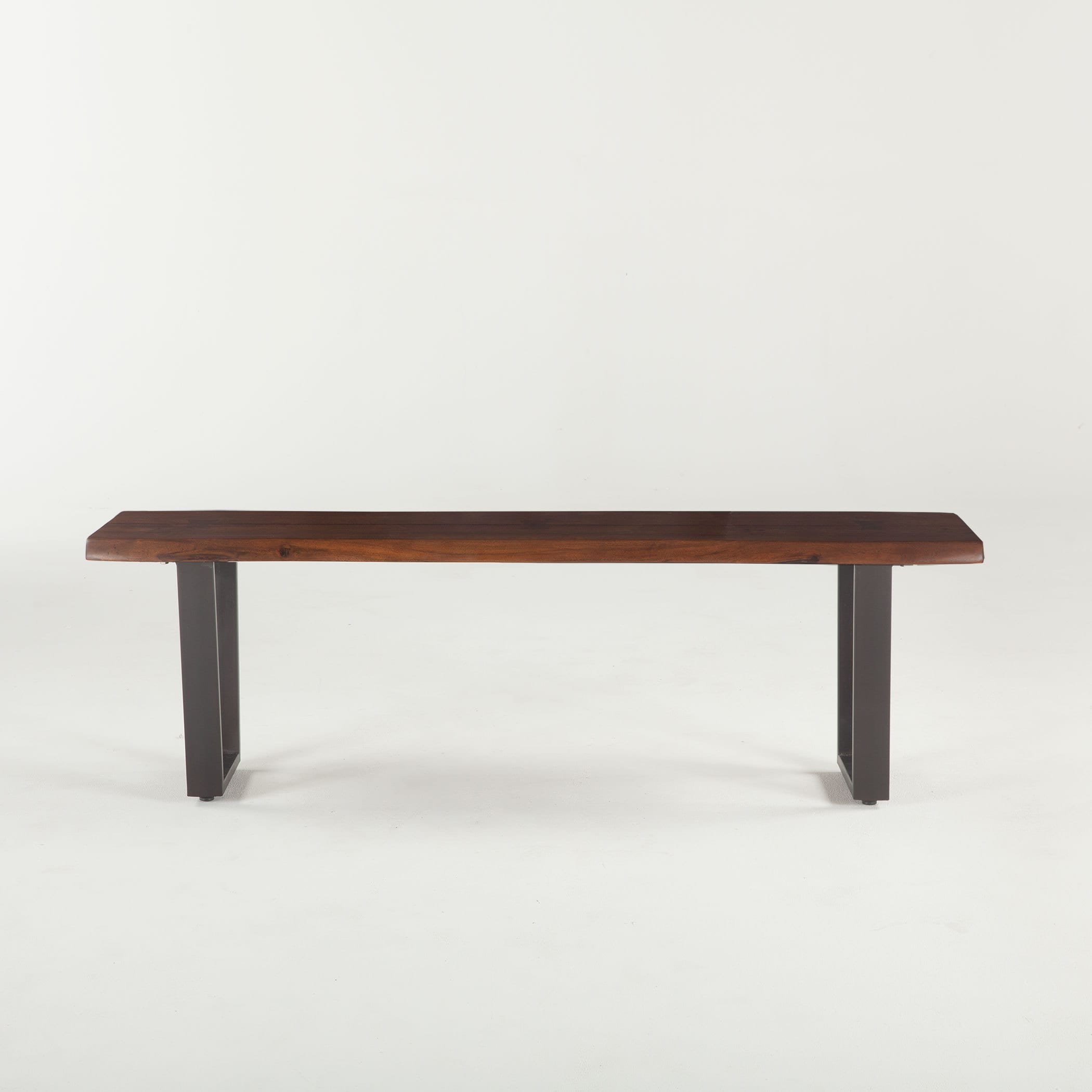 Belfrie Cast Iron Acacia Live Edge Dining Bench