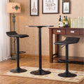 Belham Black Round Top Metal Bar Table And Adjustable Swivel Stools 3 Piece Bar Set