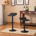 Belham Swivel Black Bonded Leather Adjustable Bar Stool Set Of 2