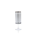 Belicia 14.5 Tall Black Luster Glass Hurricane With Platinum Rim