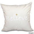 Believe Word Print 18 Inch Throw Pillow