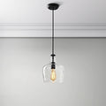Belinda Antique Black Mouth Blown Clear Glass Pendant Chandelier