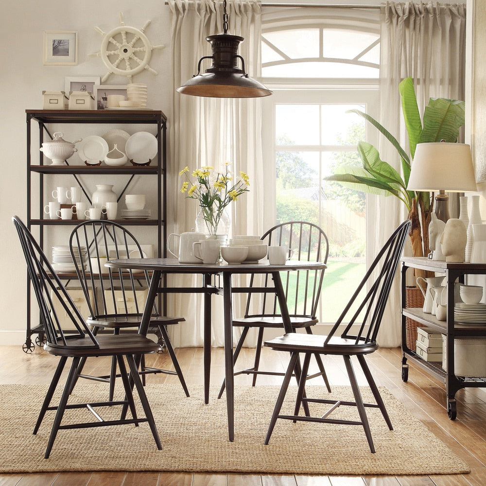 Belita 5 Piece Mid Century Two Tone Modern Wood Dining Set Inspire Q Modern