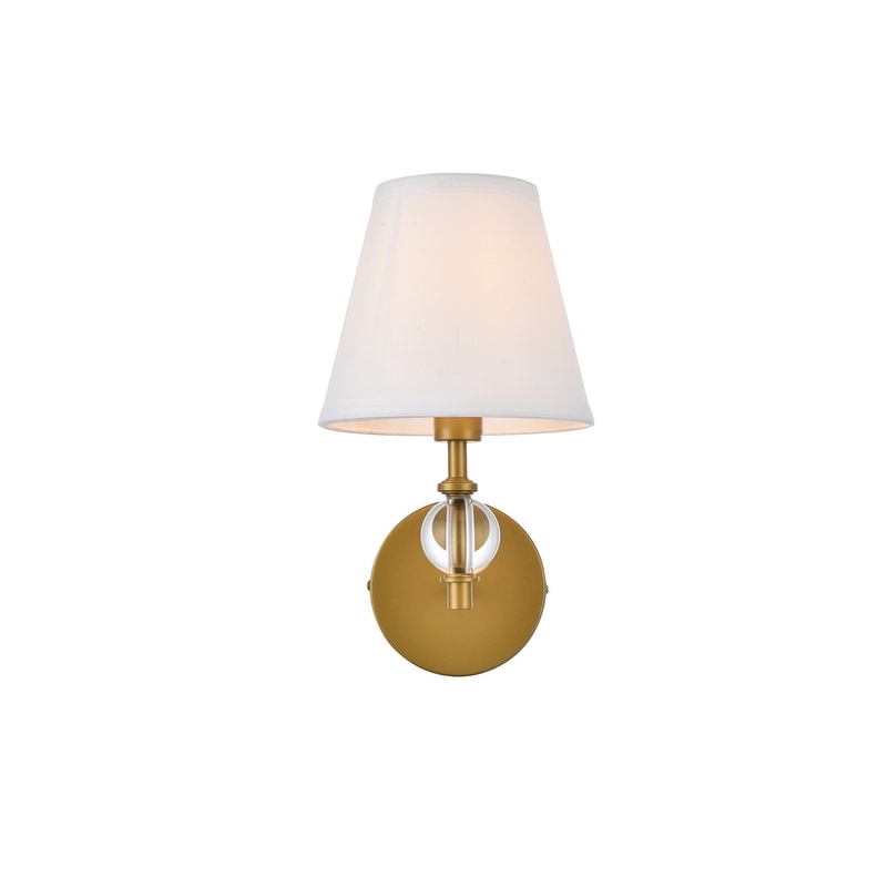 Bella 1 Light Bath Sconce With White Fabric Shade