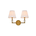 Bella 2 Light Bath Sconce With White Fabric Shade