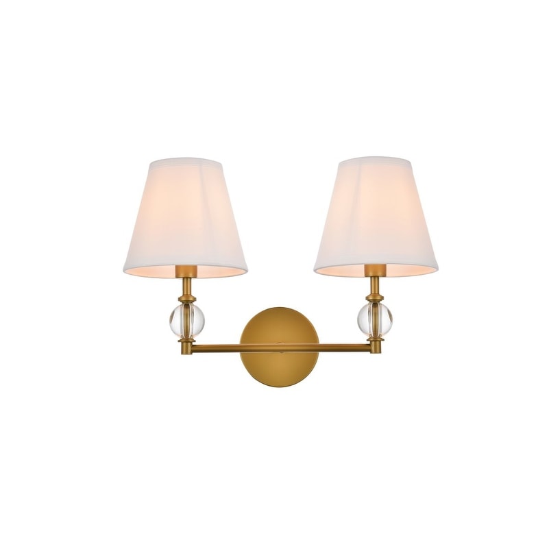 Bella 2 Light Bath Sconce With White Fabric Shade