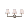 Bella 3 Light Bath Sconce With White Fabric Shade
