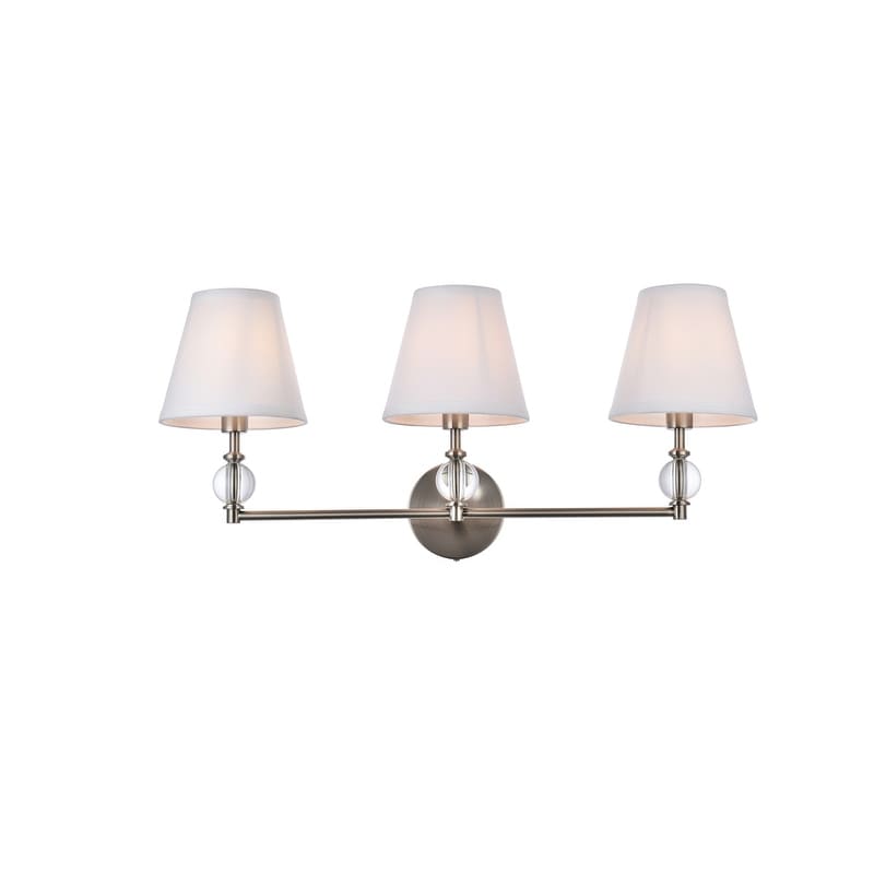 Bella 3 Light Bath Sconce With White Fabric Shade