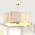 Bella Depot 20 Modern White Drrum Ceiling Fan With Light And Remote 6 Speed