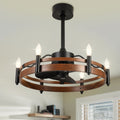Bella Depot 24 Farmhouse Ceiling Fan With Light And Remote Dc Motor 6 Speed Reversible Metal Wheel Ceiling Fan 24 Inches