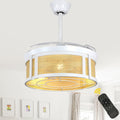 Bella Depot 42 Modern White Retractable Ceiling Fan With Light And Remote Dc Motor