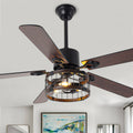 Bella Depot 52 Industrial Cage Ceiling Fan With Light And Remote