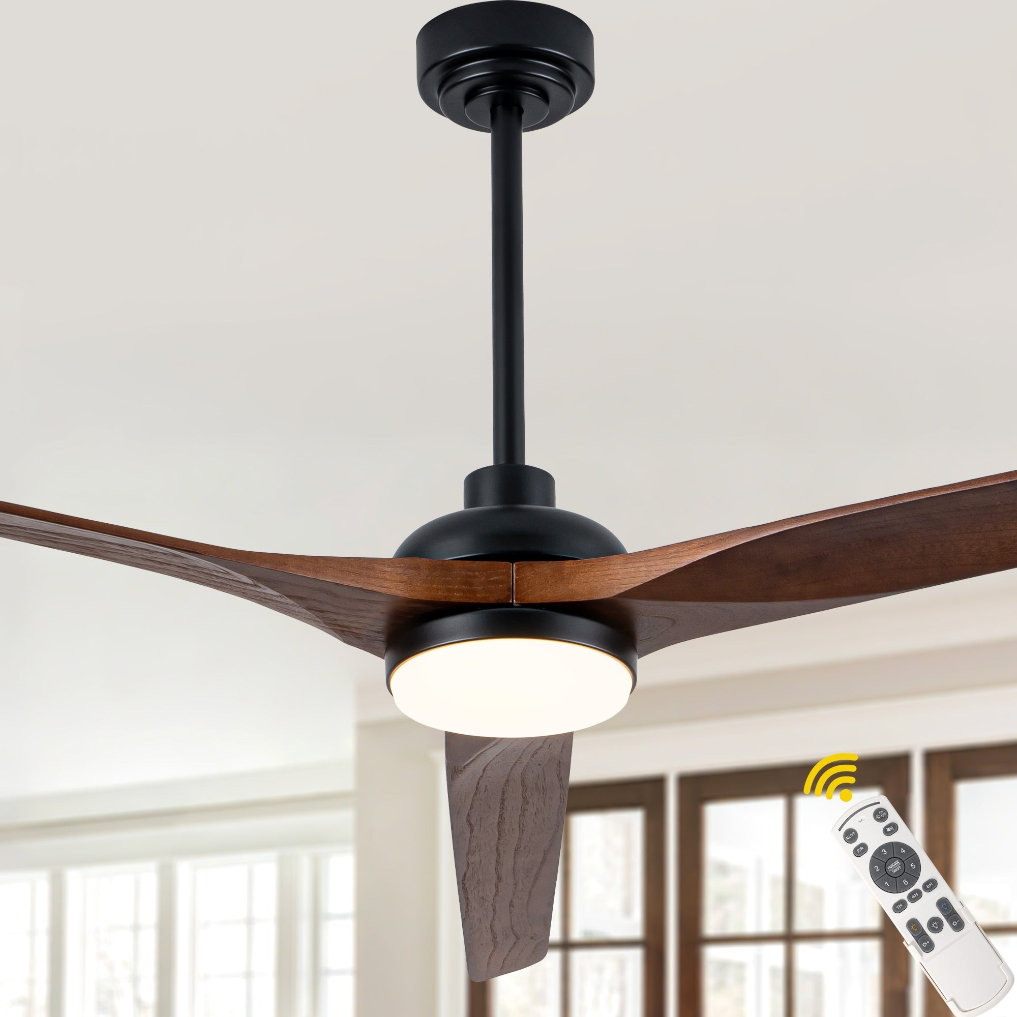 Bella Depot 72 Nickel 3 Blade Large Ceiling Fan With Led Light