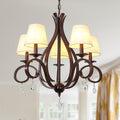 Bella Depot Bella Depot 28 5 Light Brown Traditional Candle Style Chandelier Adjustable Pendant Light