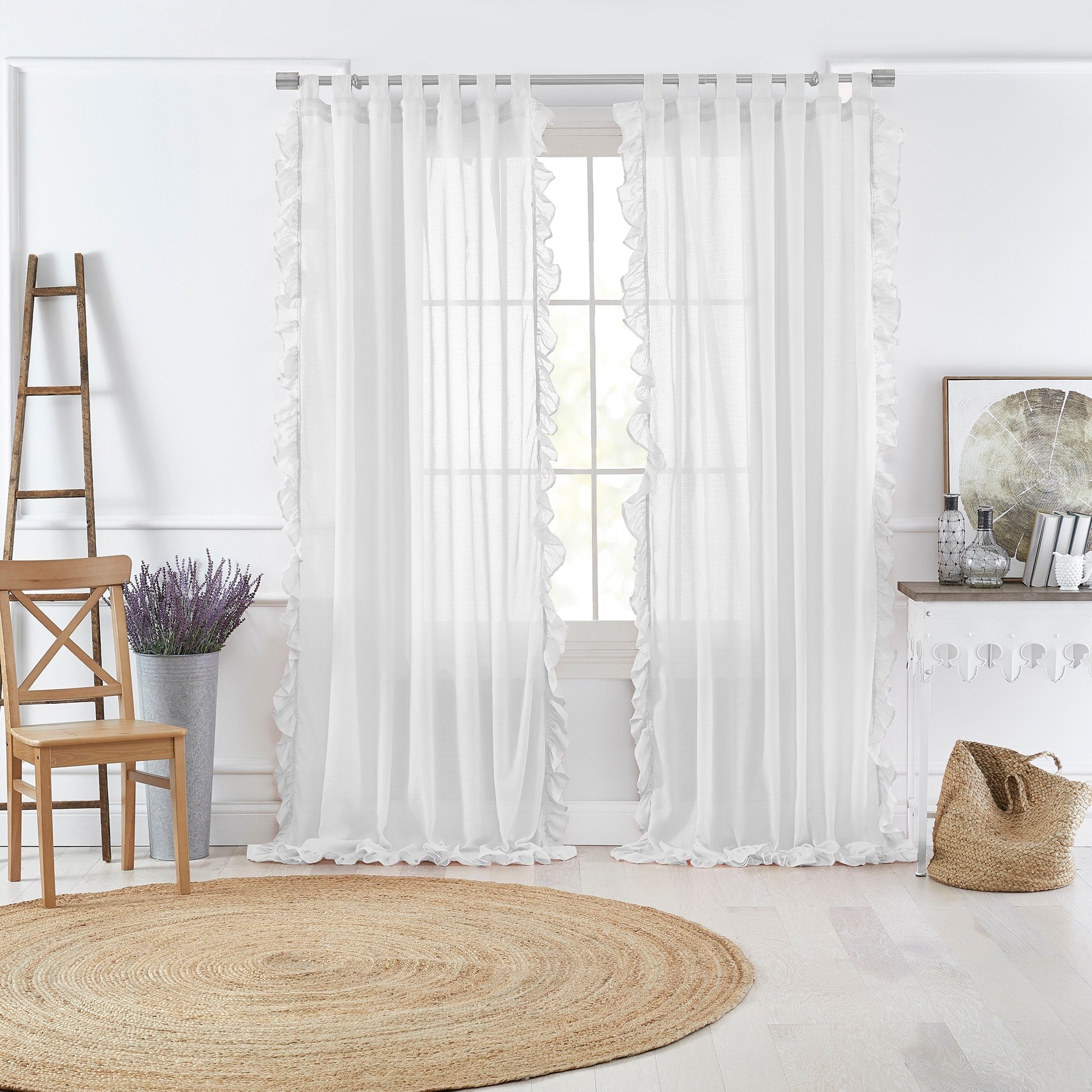 Bella Tab Top Ruffle Sheer Window Curtain