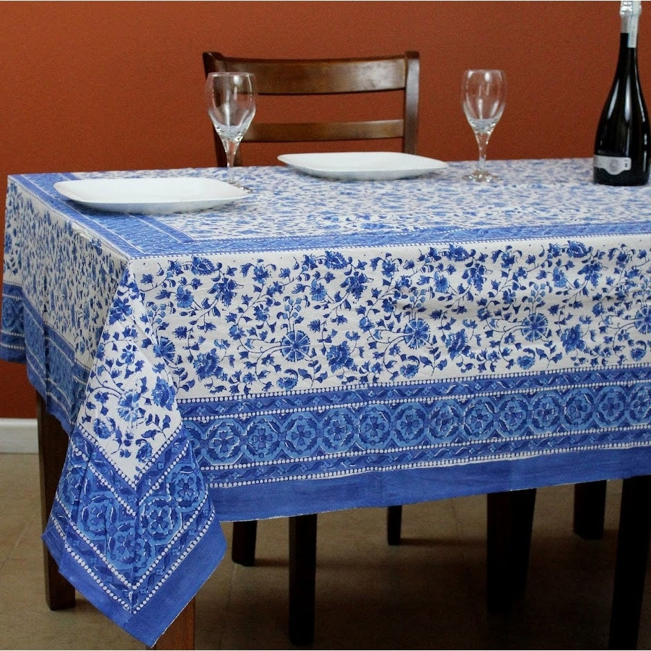 Handmade 100 Cotton Rajasthan Block Print Tapestry Tablecloth Coverlet Throw Beach Sheet Dorm Decor Twin Full