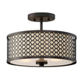 Bellevue 2 Light 13 Wide Semi Flush Drum Ceiling Fixture