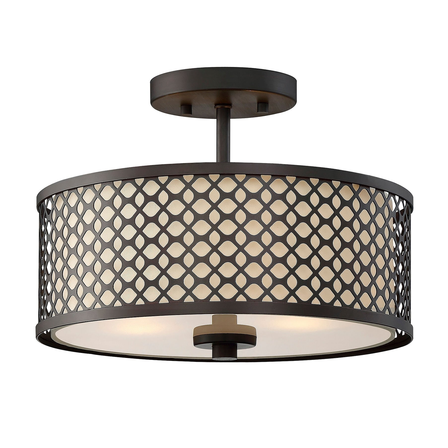 Bellevue 2 Light 13 Wide Semi Flush Drum Ceiling Fixture