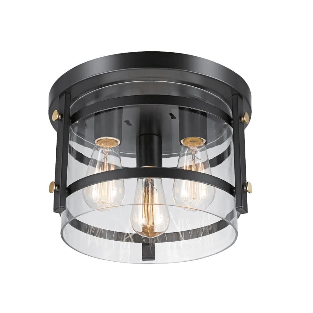 Bellevue 3 Light 12 Wide Flush Mount Drum Ceiling Fixture