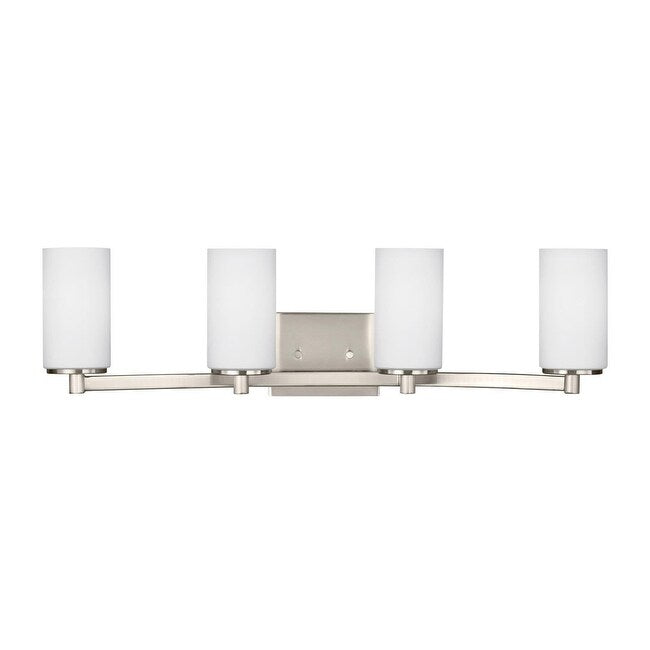 Bellevue Hamel 4 Light 29 Wide Vanity Light With Etched Glass Shade