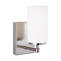 Bellevue Kenney Single Light 4 Wide Bathroom Sconce With Etched Glass