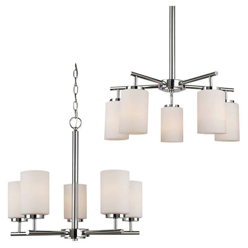 Bellevue Pope 5 Light 24 Wide Pillar Candle Shaded Chandelier With