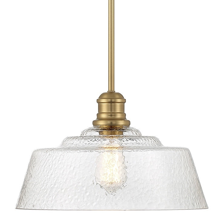 Bellevue Sh7023 15 Wide Pendant With Hammered Glass Shade