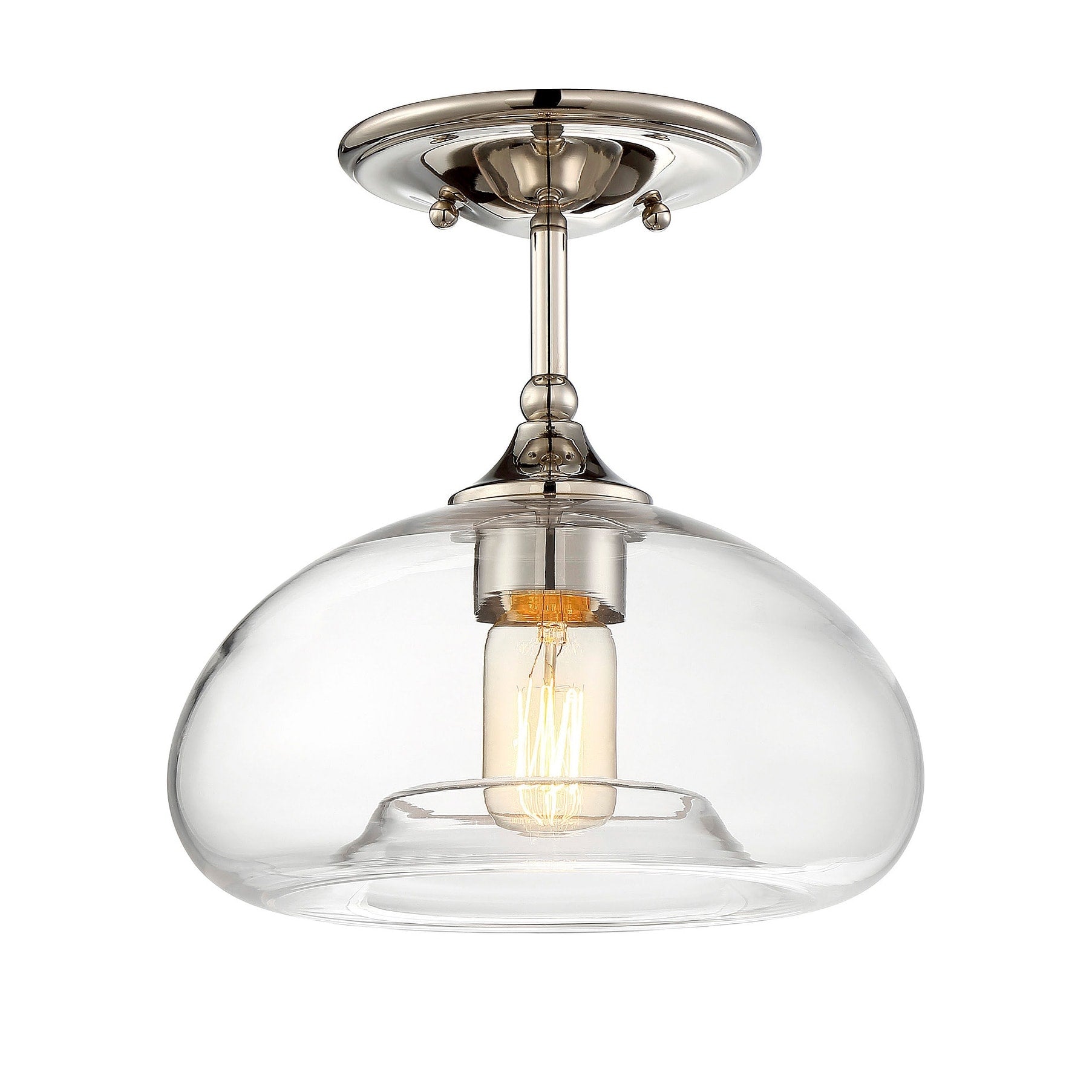 Bellevue Single Light 11 Wide Semi Flush Ceiling Fixture
