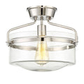 Bellevue Single Light 13 Wide Semi Flush Bowl Ceiling Fixture