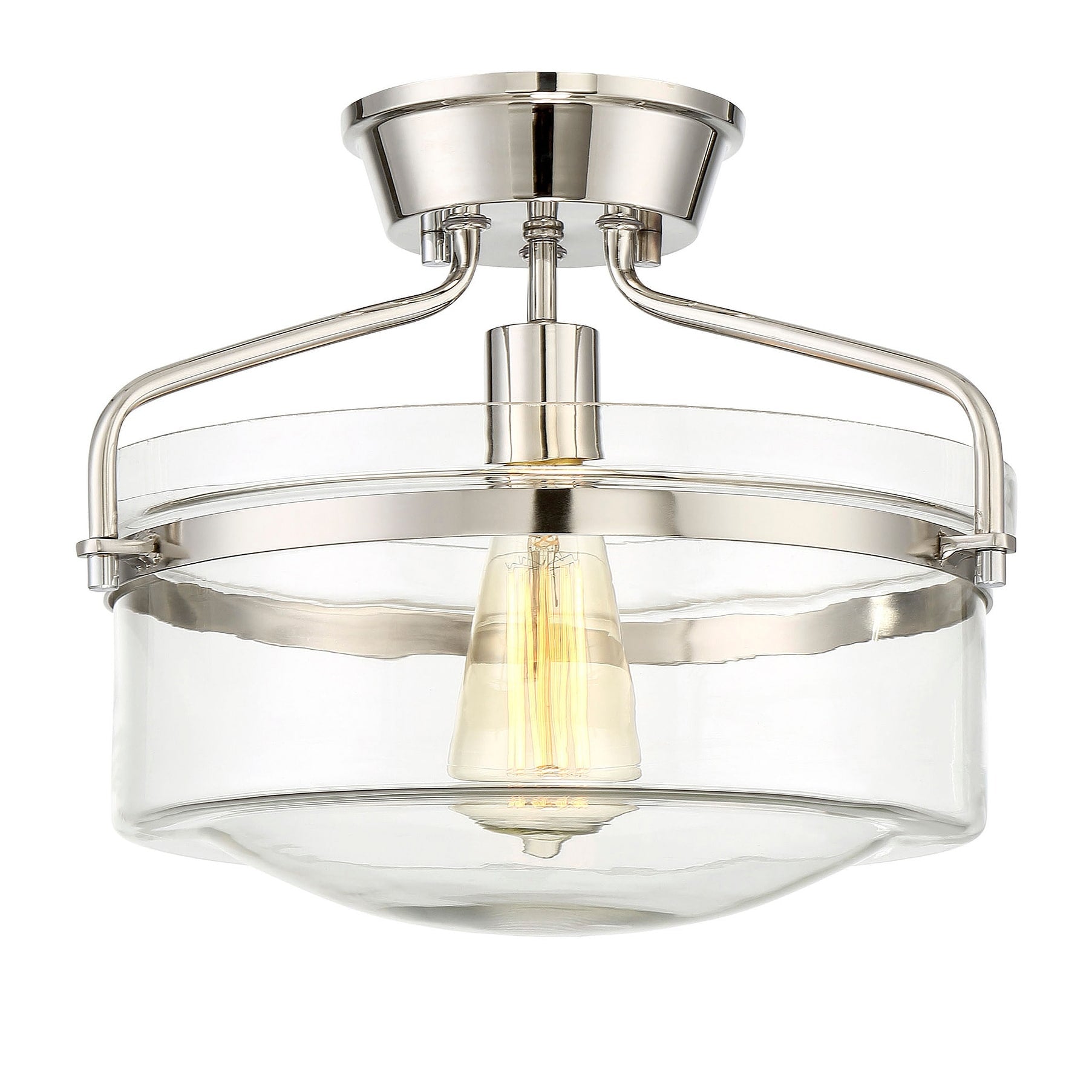 Bellevue Single Light 13 Wide Semi Flush Bowl Ceiling Fixture