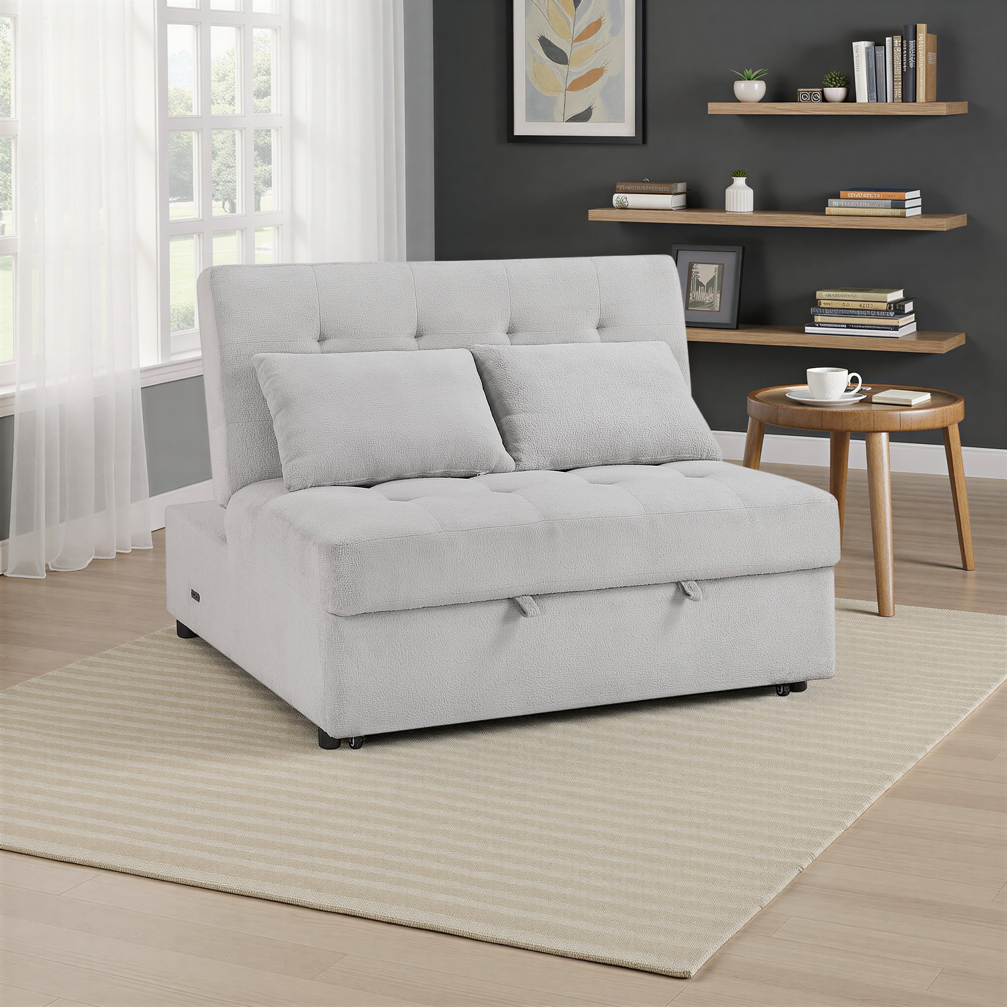 Bellmore 48.5 Convertible Armless 2 Seater With Pull Out Bed