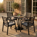 Bello 31 35 Round Indoor Outdoor Dining Table Weather Resistant Iron Pedestal Table For Kitchen Or Patio