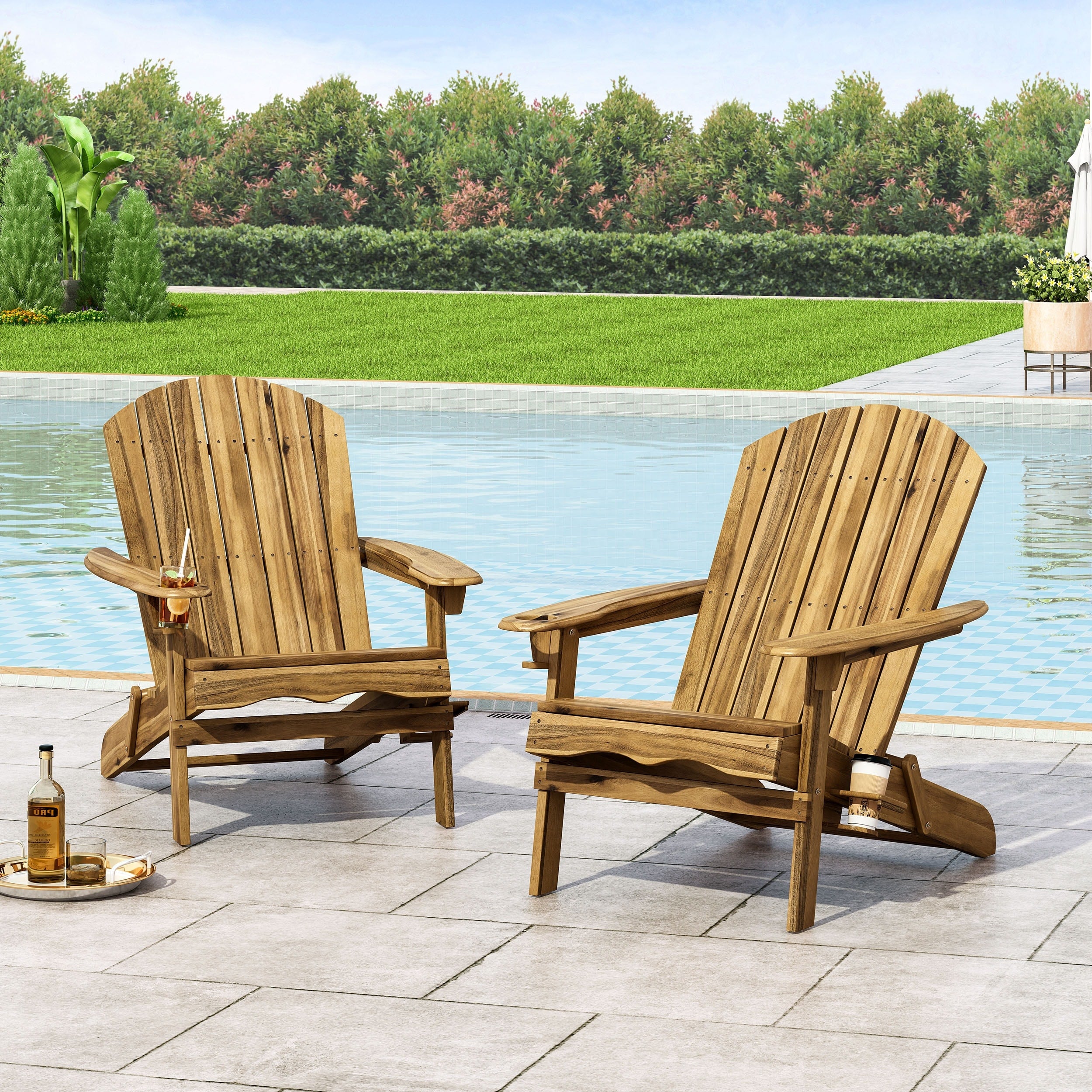 Bellwood Outdoor Acacia Wood Folding Adirondack Chairs Set Of 2 By Christopher Knight Home