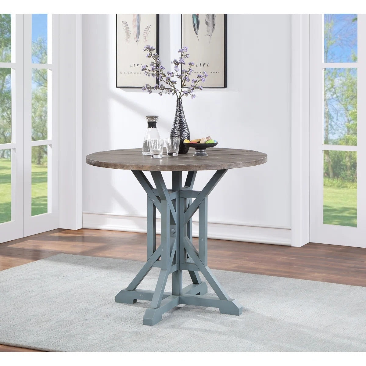 Belsey Round Solid Wood Counter Table