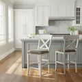 Belsey X Back Upholstered Counter Stool Set Of 2